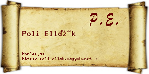 Poli Ellák névjegykártya